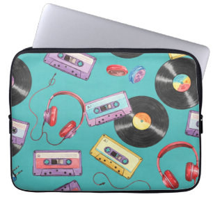 Vinyl and Old School Cassettes by Natasha Us Laptop Sleeve