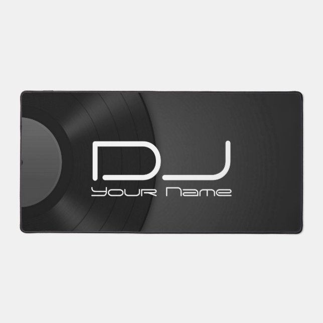 Vinyl Background DJ Desk Mat (Front)