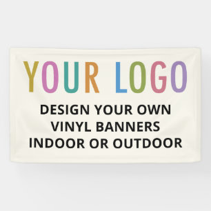 Vinyl Banner Business Logo Indoor or Outdoor Ecru