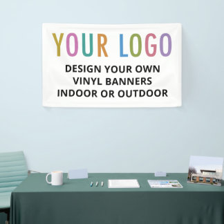 Vinyl Banner Custom Logo Indoor or Outdoor White