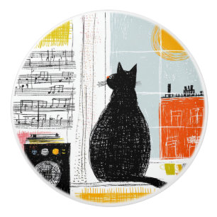 Vinyl Black Cat High Rise Live Set Ceramic Knob