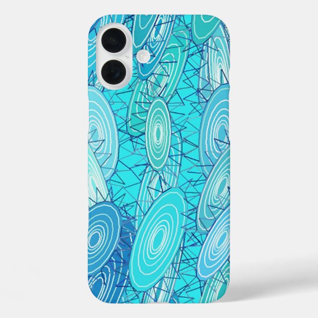 "Vinyl Blues" abstract - turquoise, blue, white Case-Mate iPhone Case (Back)
