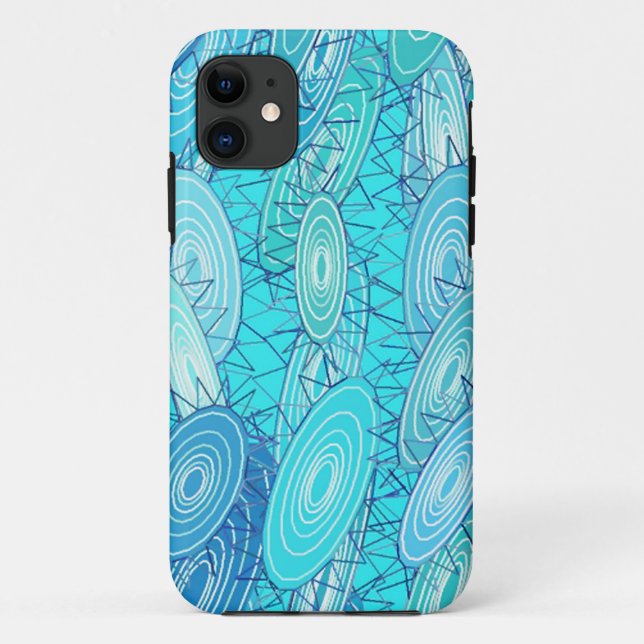 "Vinyl Blues" abstract - turquoise, blue, white Case-Mate iPhone Case (Back)