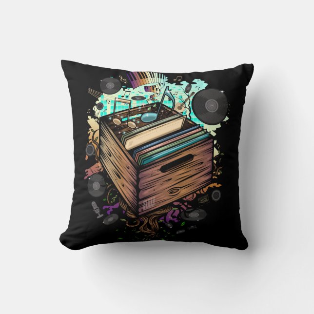 Vinyl Crate Music Cushion (Front)