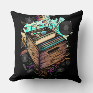 Vinyl Crate Music Cushion