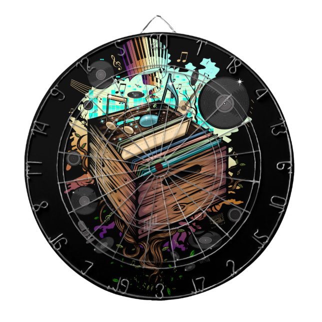 Vinyl Crate Music Dartboard (Front)
