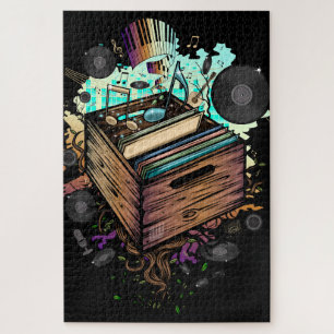 Vinyl Crate Music Jigsaw Puzzle