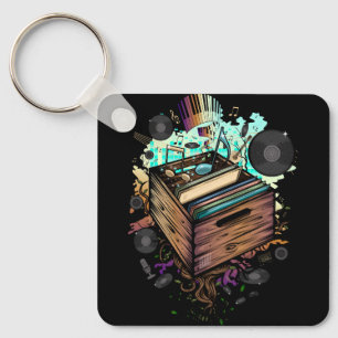 Vinyl Crate Music Key Ring