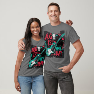 Vinyl Day Celebration Art – Guitar Mashup Decor T-Shirt