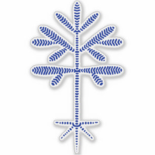 Vinyl Decal with a Blue Sapling