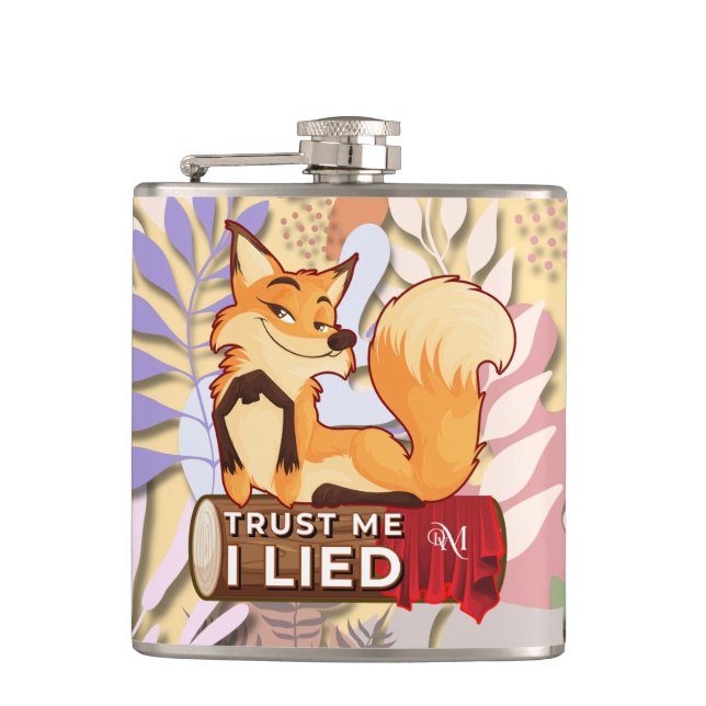 Vinyl Flask 6oz : Trust Me (light orange) (Front)