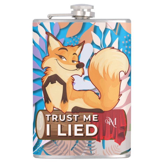 Vinyl Flask 8oz : Trust Me (blue) (Front)