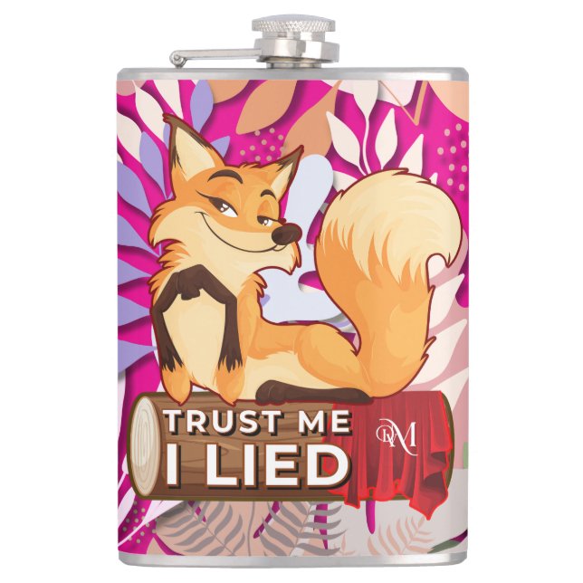 Vinyl Flask 8oz : Trust Me (magenta) (Front)