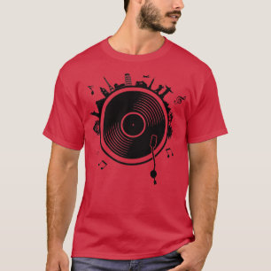 Vinyl Globe Music DJ Turntable Vintage T-Shirt