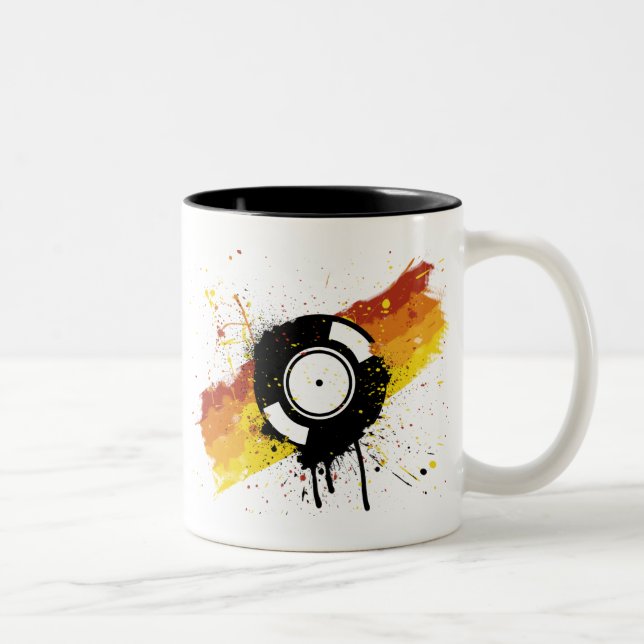 Vinyl Graffiti Two-Tone Coffee Mug (Right)