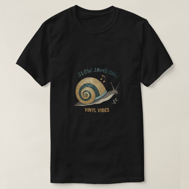 🐌🎶 Vinyl Groove Snail Tee – Spin Your Vintage Vi (Design Front)
