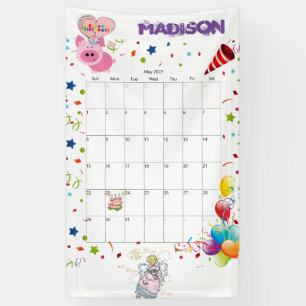 Vinyl Happy Birthday Calendar May 2022  Banner