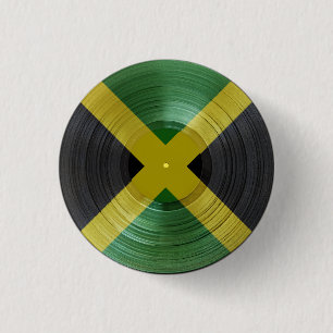 Vinyl Jah Music Rasta Reggae Roots Button