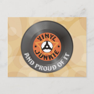 Vinyl Junkie - And Proud of It Postcard