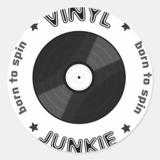 Vinyl Junkie Classic Round Sticker