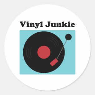 Vinyl Junkie Fun For LP Record Lover Classic Round Sticker