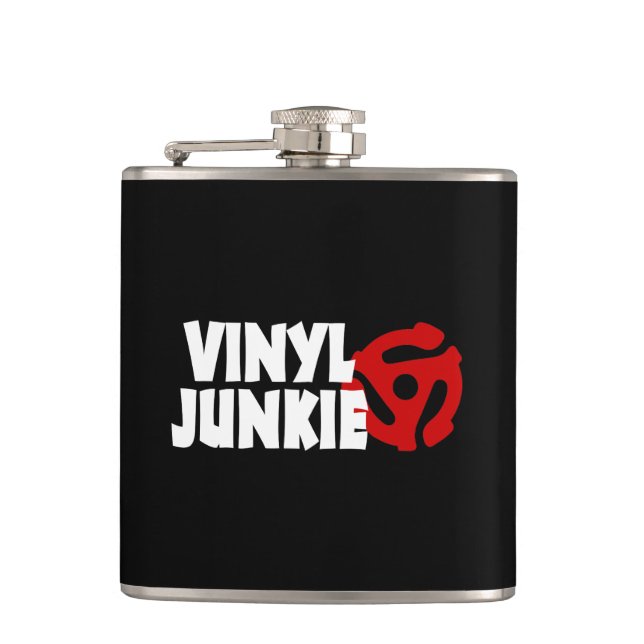 Vinyl Junkie Hip Flask (Front)