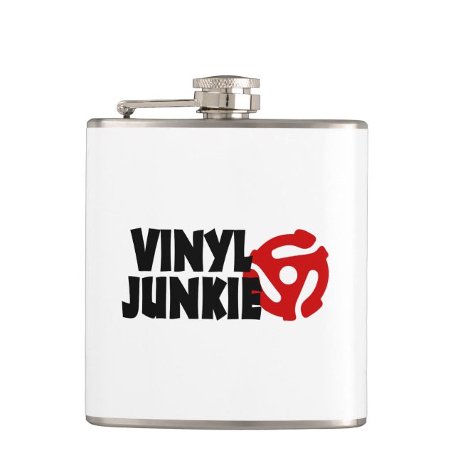 Vinyl Junkie Hip Flask (Front)