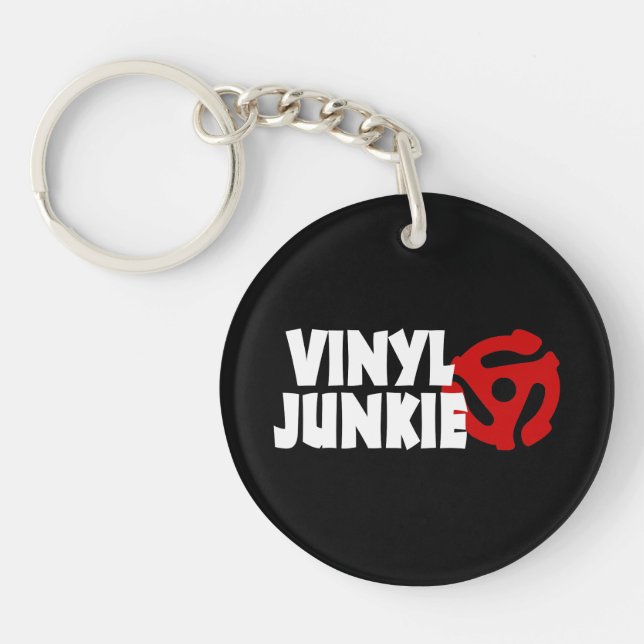 Vinyl Junkie Key Ring (Front)