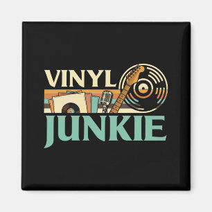 Vinyl Junkie LP Records DJ Turntable Music Collect Magnet
