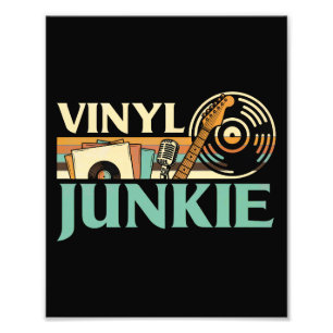 Vinyl Junkie LP Records DJ Turntable Music Collect Photo Print