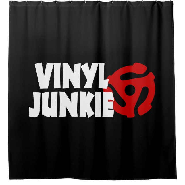 Vinyl Junkie Shower Curtain (Front)