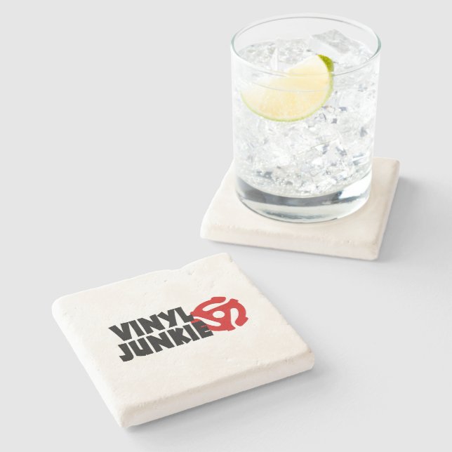 Vinyl Junkie Stone Coaster (Side)