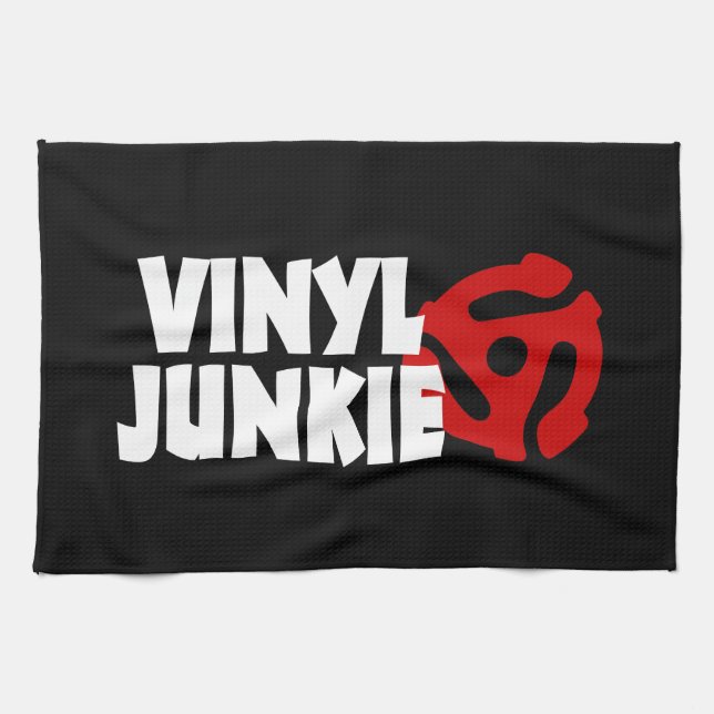 Vinyl Junkie Tea Towel (Horizontal)