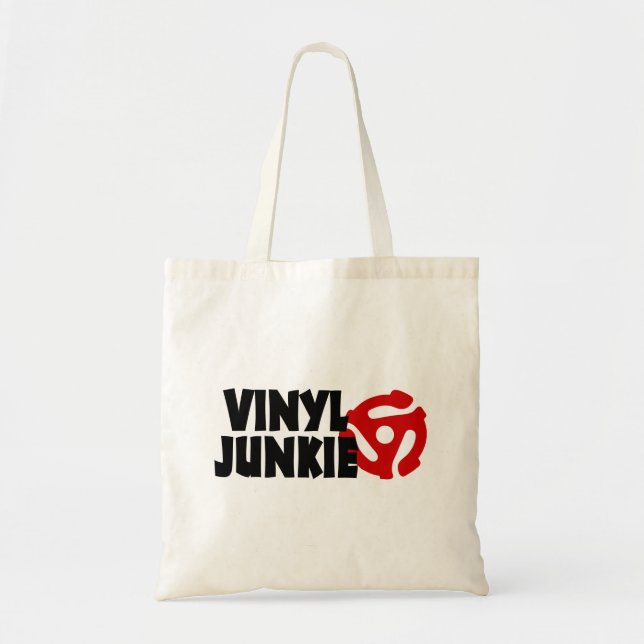 Vinyl Junkie Tote Bag (Front)