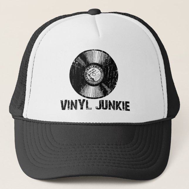 Vinyl Junkie Trucker Hat (Front)