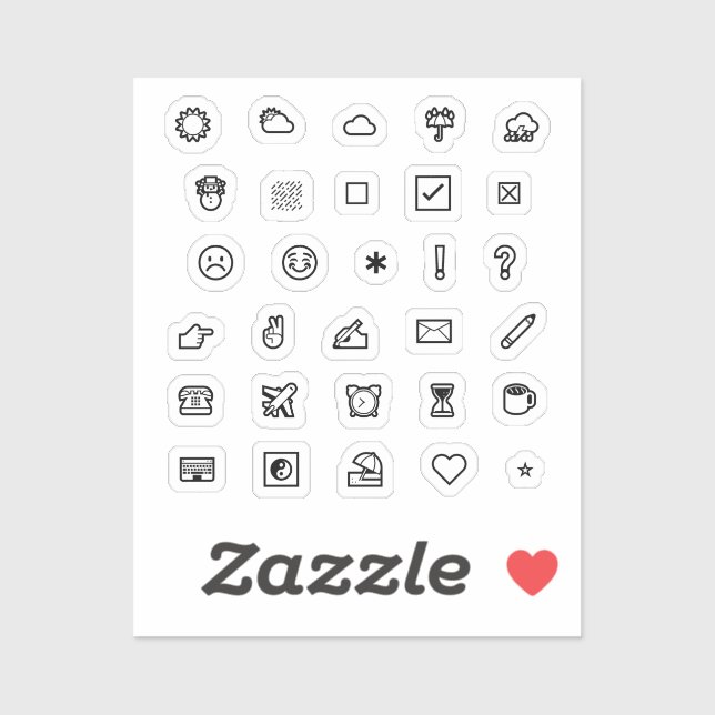 Vinyl Label Journal/Planer Symbols Sample Sheet (Sheet)