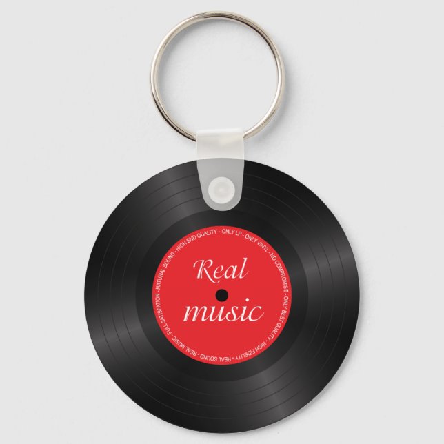 Vinyl long play disc key ring (Front)