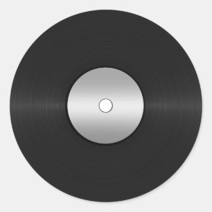 Vinyl-Look LP Record Classic Round Sticker