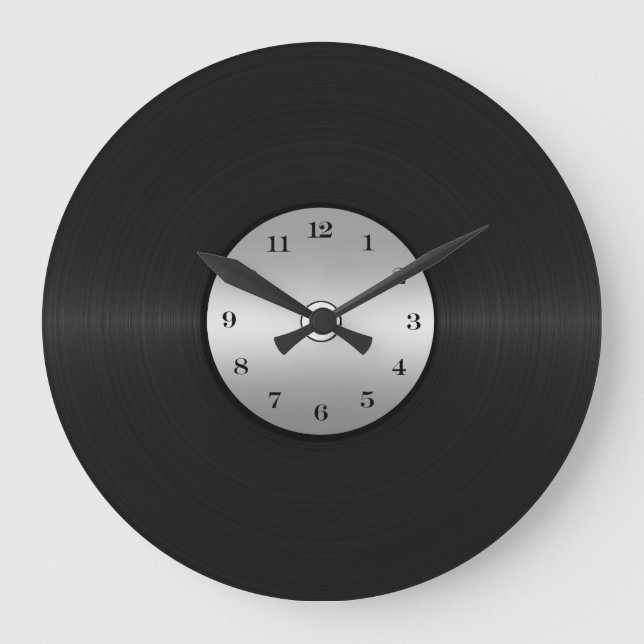 Vinyl-Look LP Record Large Clock (Front)