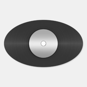 Vinyl-Look LP Record Oval Sticker