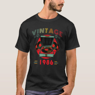 Vinyl Lover Birthday for Music Lover and DJ 1986 T-Shirt