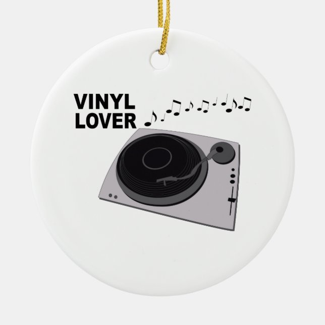 Vinyl Lover Ceramic Tree Decoration (Front)