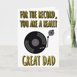 Vinyl Lovers Record Funny Birthday Father's Day Card