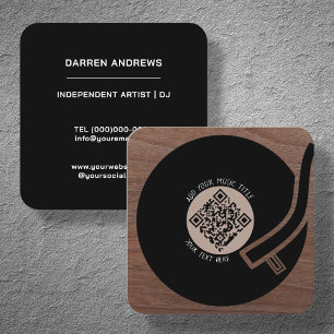 Vinyl LP   Music QR Code Square Business Card