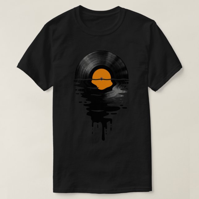 Vinyl LP Music Record Sunset Orange T-Shirt (Design Front)