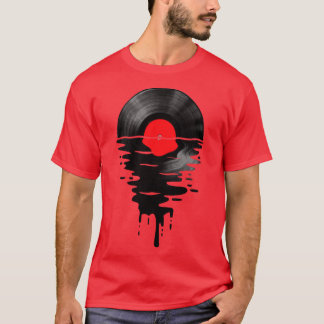 Vinyl LP Music Record Sunset Red T-Shirt