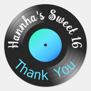 Vinyl LP Record Favour  Classic Round Sticker