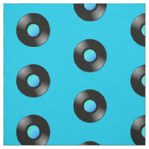 Vinyl LP Record on Blue Pattern