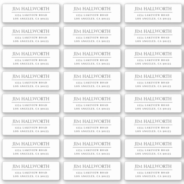 Vinyl Modern Black & White Return Address (Front)