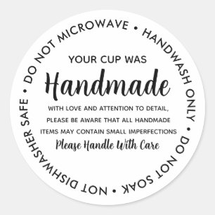 Vinyl Mugs Tumbler Cup Drinkware Care Instruction Classic Round Sticker